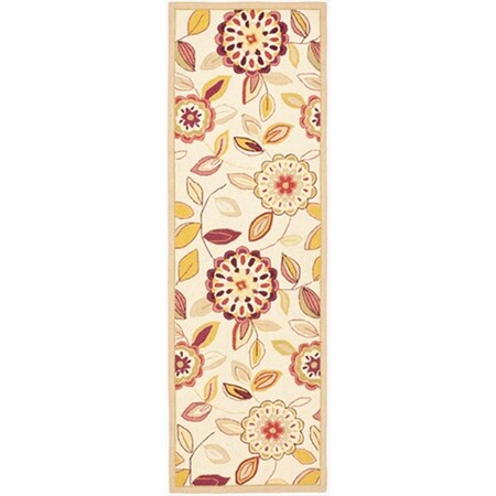 Safavieh 5 ft. - 3 in. x 8 ft. - 3 in. Medium Rectangle, Transitional Chelsea Ivory And Taupe Hand Hooked Rug HK179B-5
